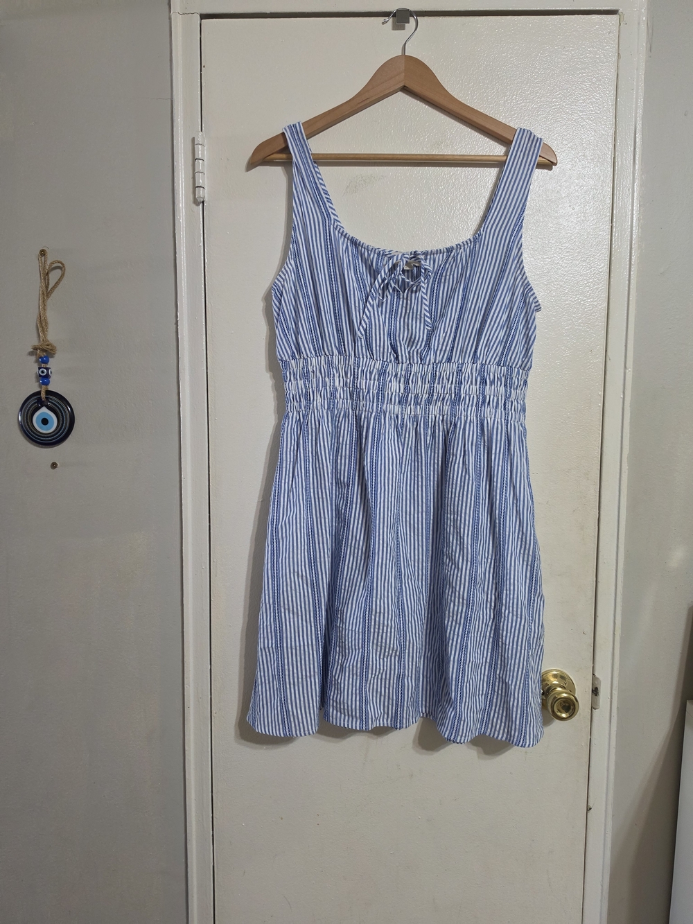 LOFT Blue and White Striped Women Short  Sundress With Two Pockets  ❤️
